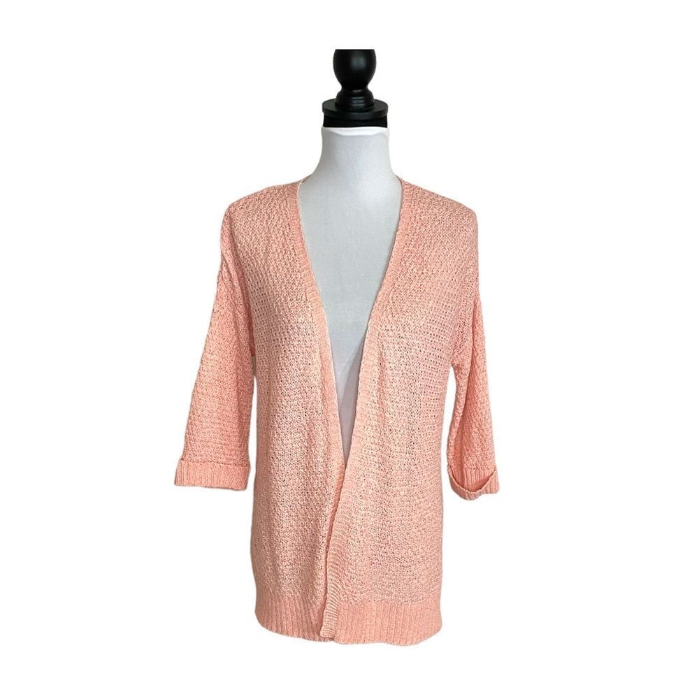 Olivia Sky Open Front Lightweight Cardigan Pink size Small